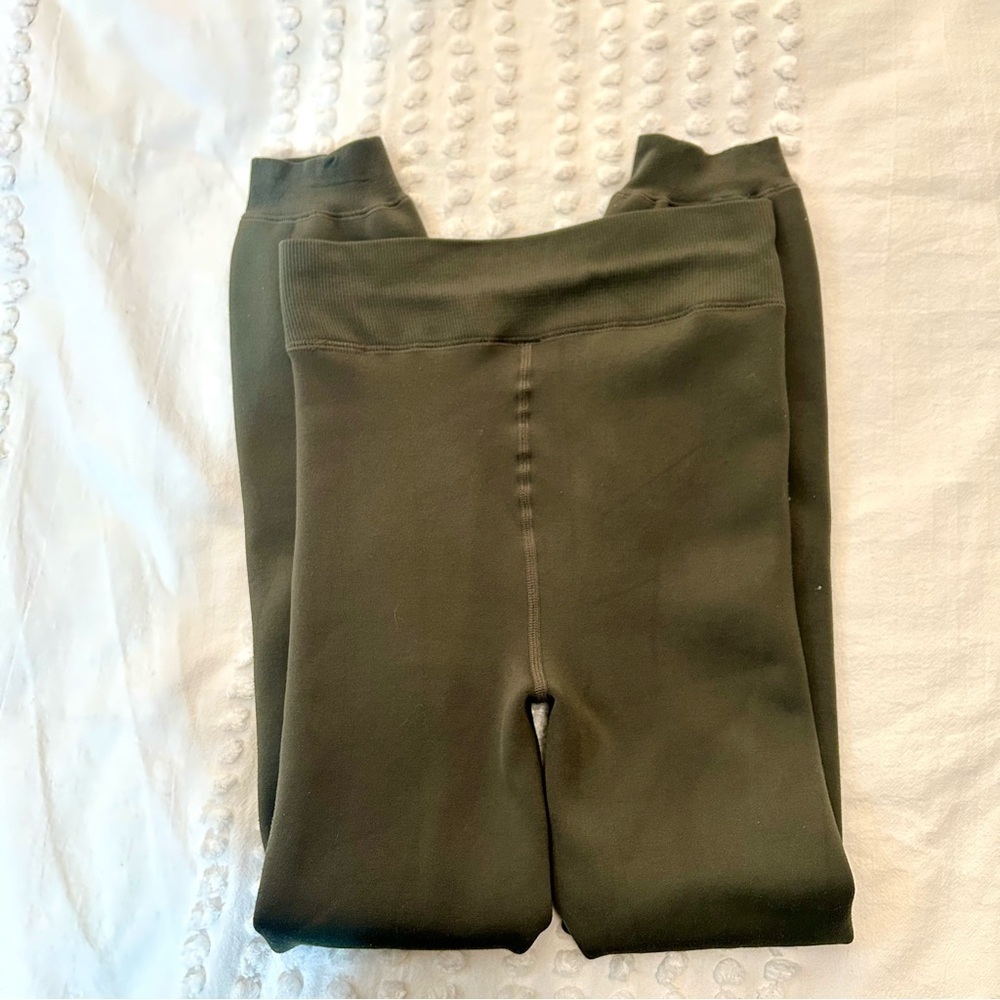 Eddie Bauer Women’s Olive Green Fleece Leggings Sz S